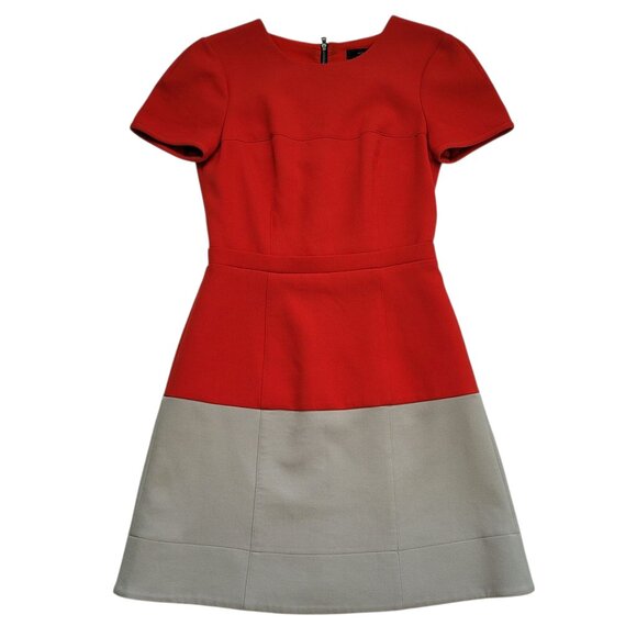 BCBGMaxAzria Dresses & Skirts - BCBGMAXAZRIA Red and Tan Colorblock Hannah Dress Size 4